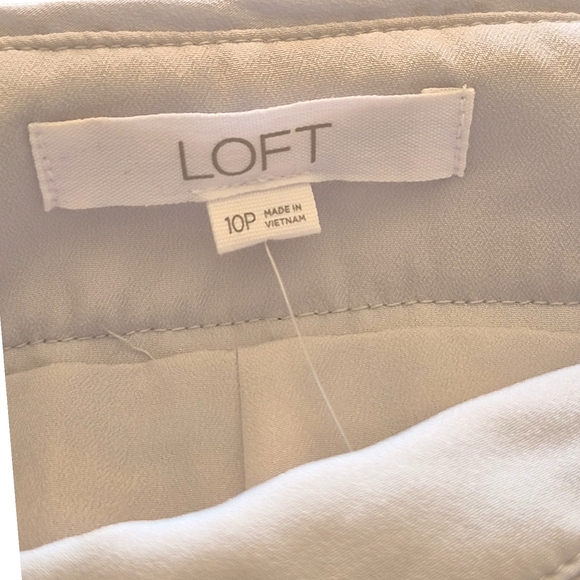 Loft Silver Sequin Side Zip Wide Leg Pant Sz 10P - Picture 9 of 10